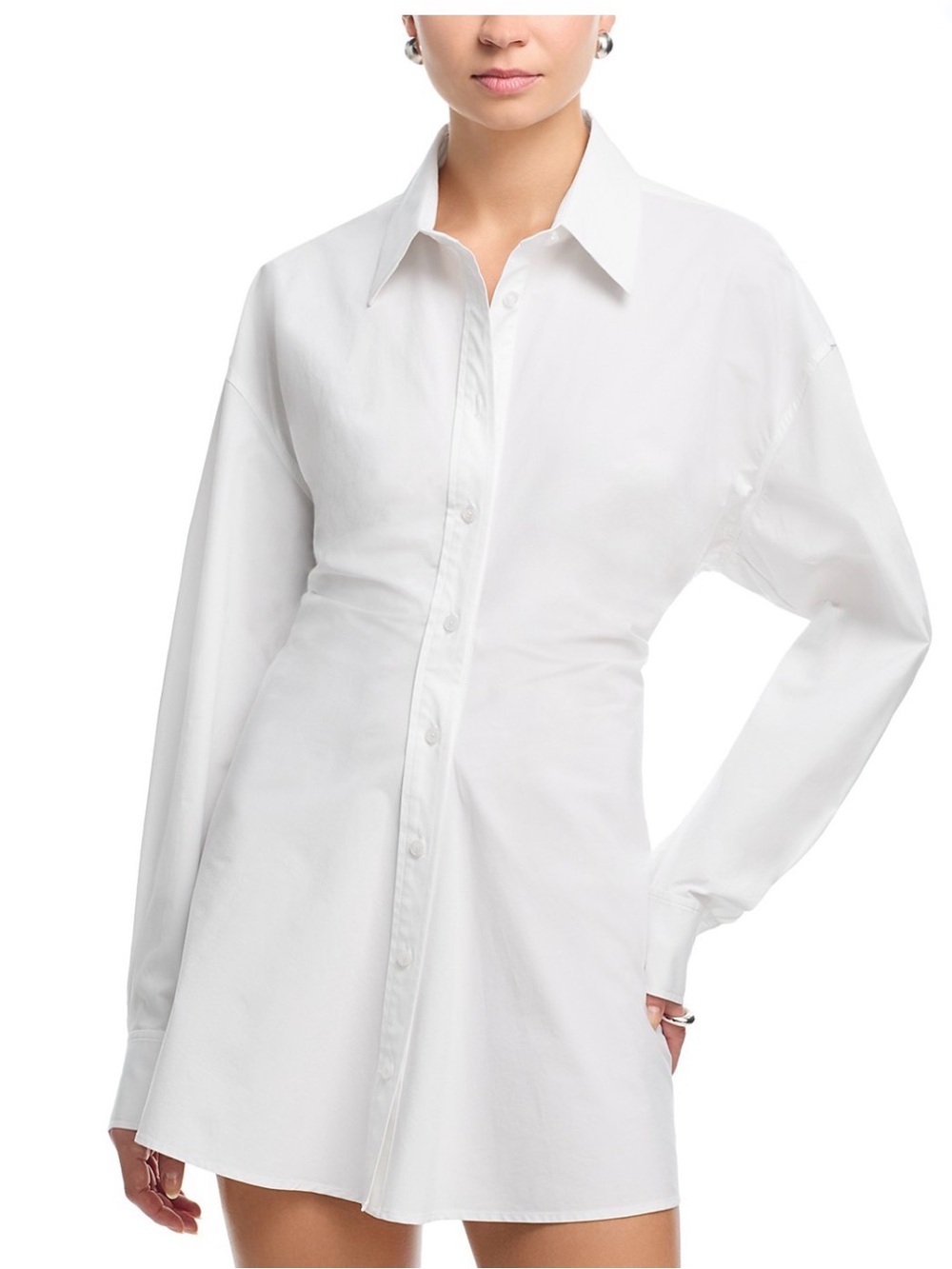 NWT Alexander Wang White Button-Front Mini Shirt Dress